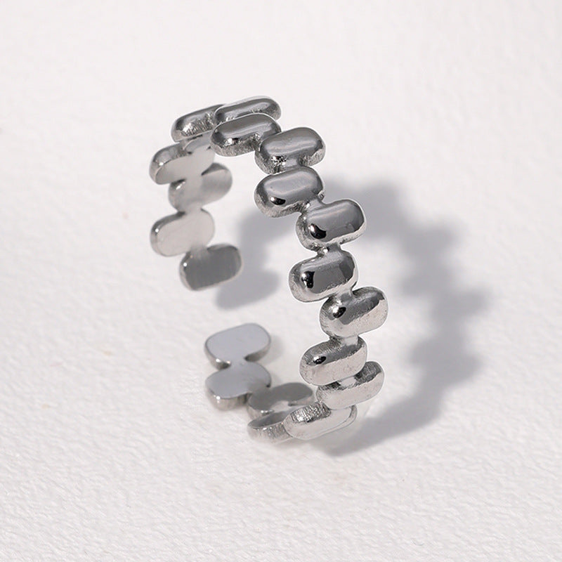 SRNG-75 - Vintage Embossed Stainless Steel Open Ring
