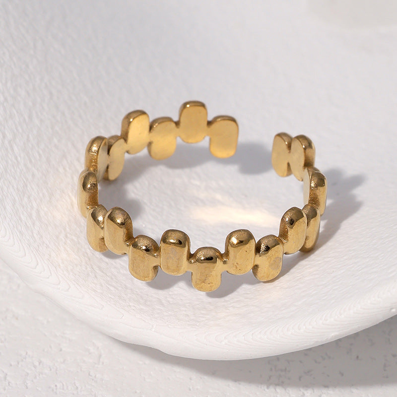 SRNG-75 - Vintage Embossed Stainless Steel Open Ring