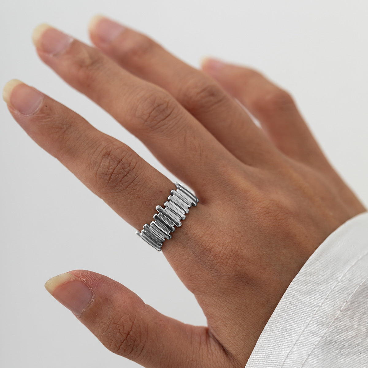 SRNG 81 - Geometric Striped Irregular Ring