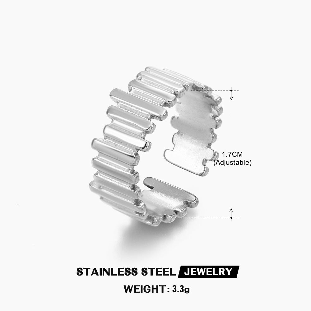 SRNG 81 - Geometric Striped Irregular Ring