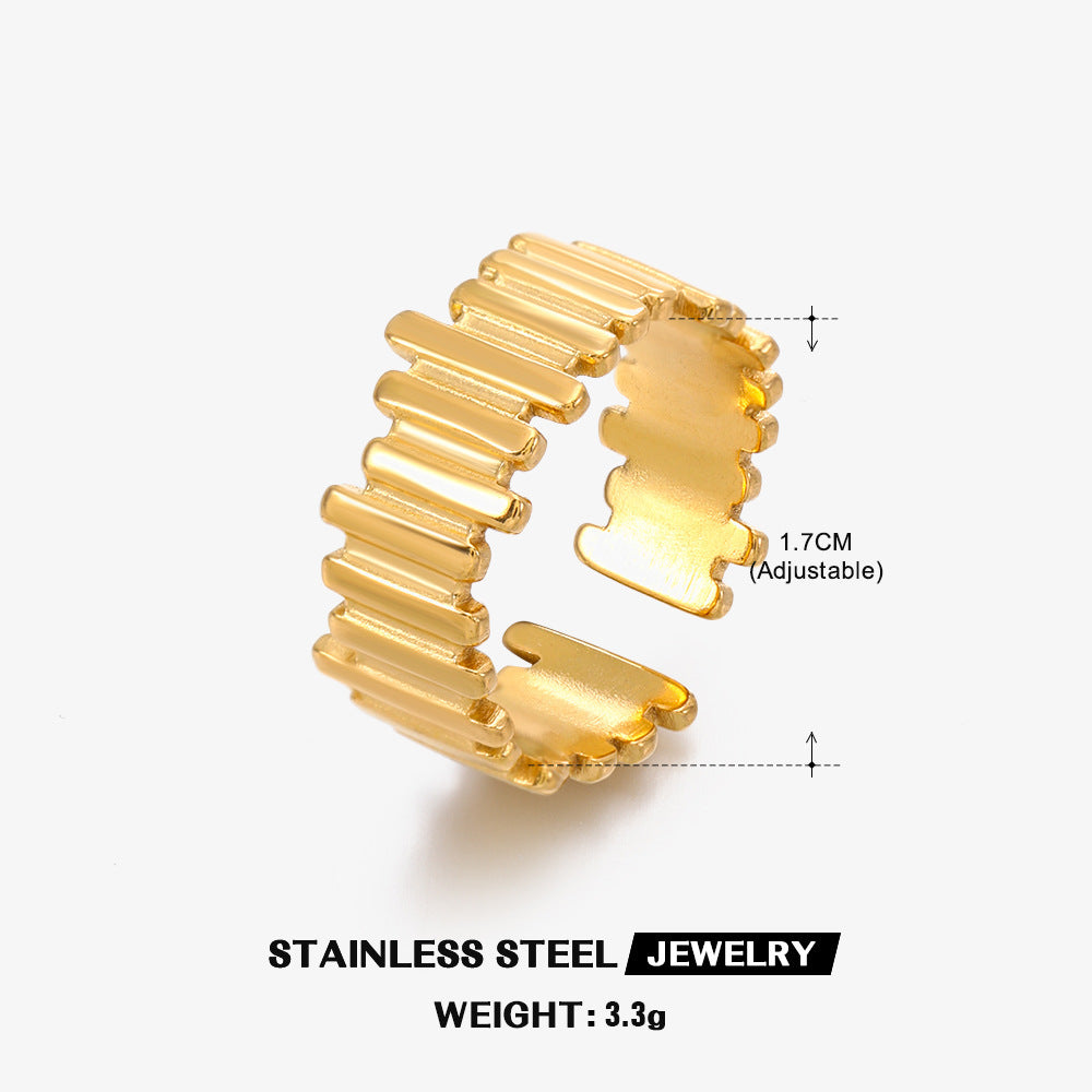 SRNG 81 - Geometric Striped Irregular Ring