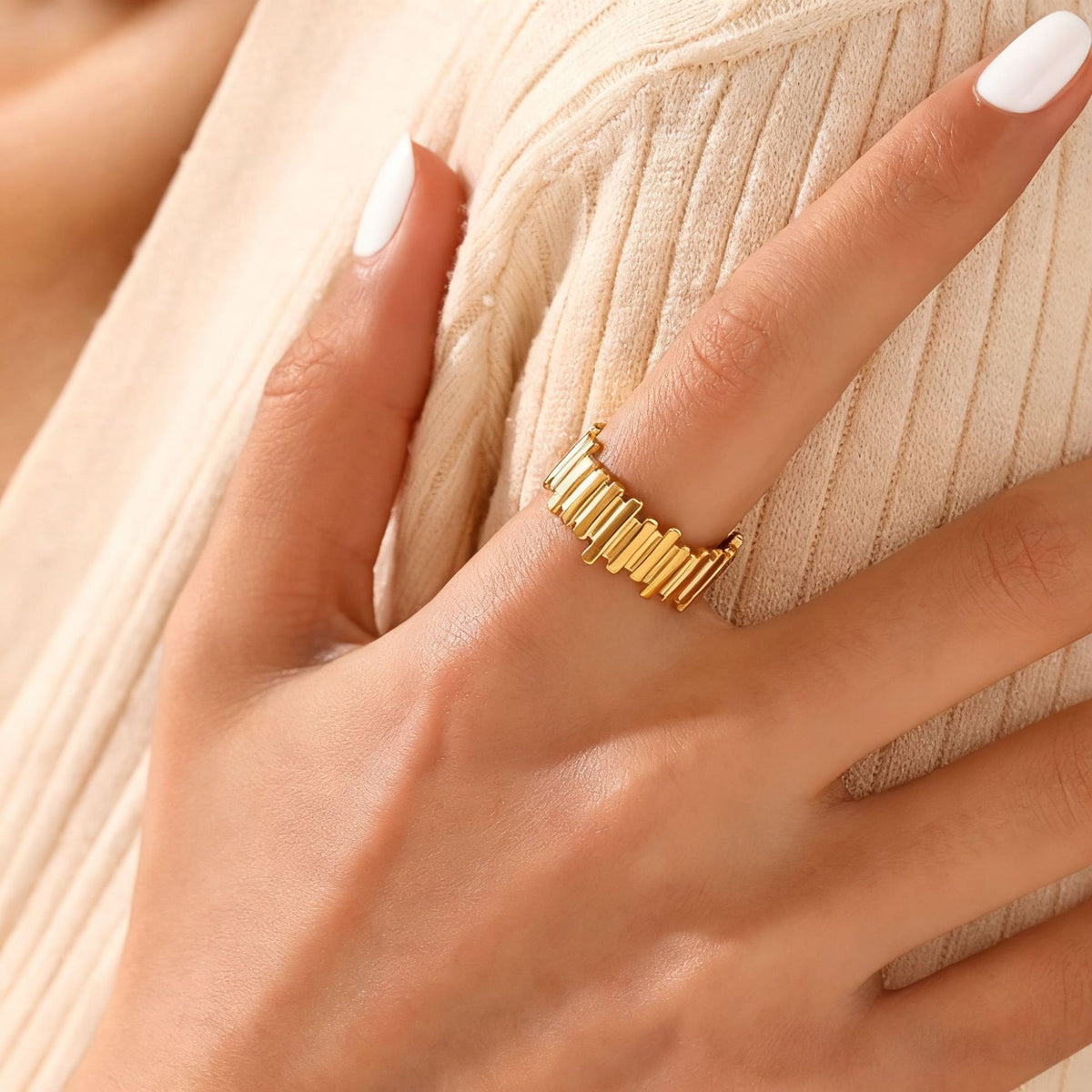 SRNG 81 - Geometric Striped Irregular Ring