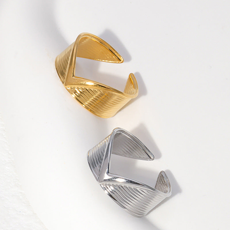 SRNG 83 - V-Shaped Irregular Open Ring