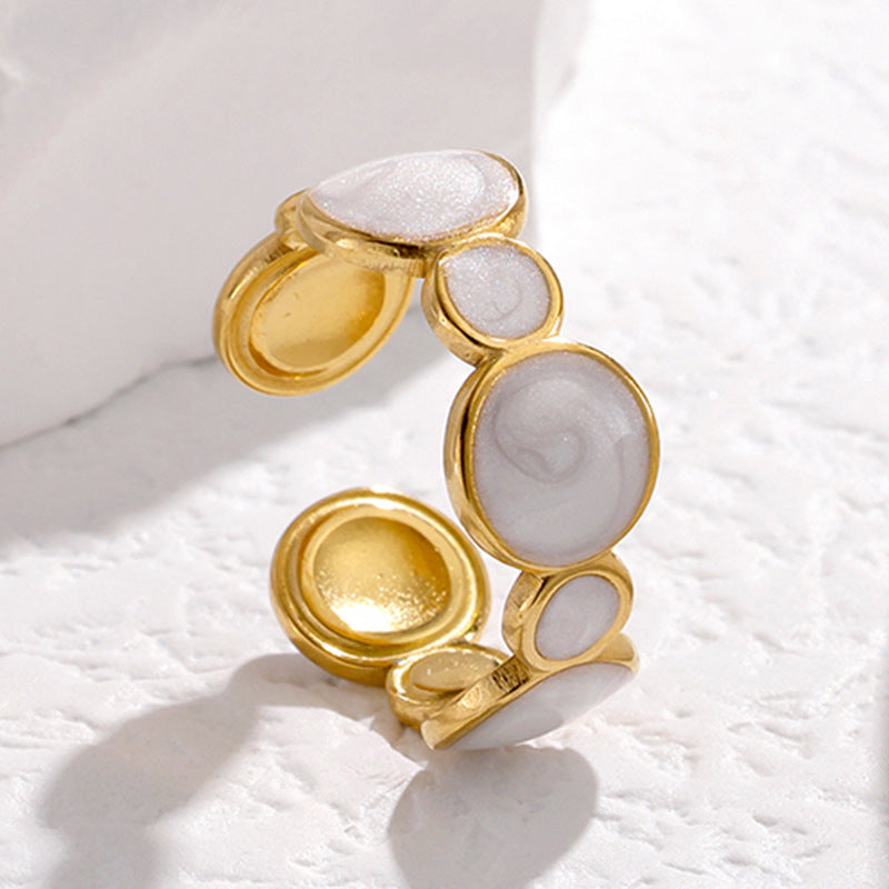 SRNG 91 - Pearl White Titanium Steel Ring