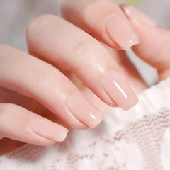 Sakura White Fake Nails - 24Pcs
