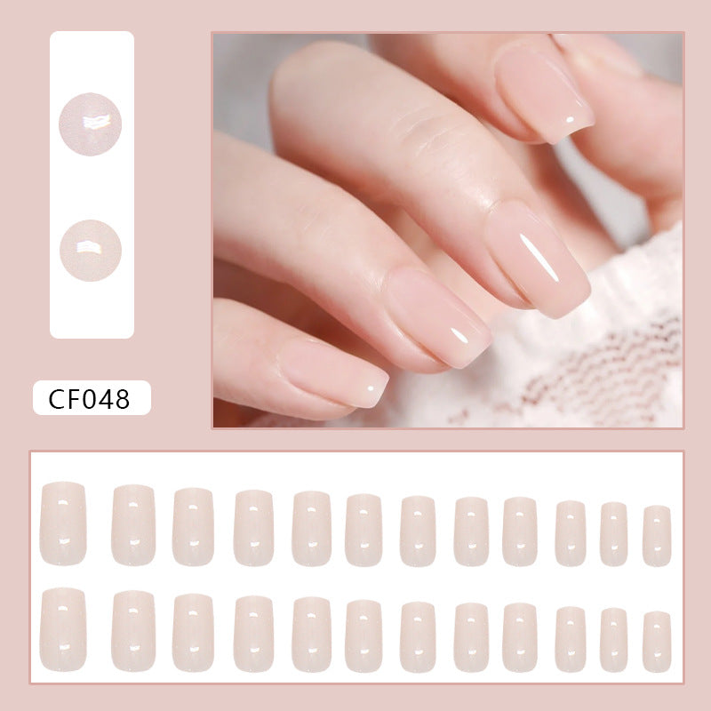 Sakura White Fake Nails - 24Pcs