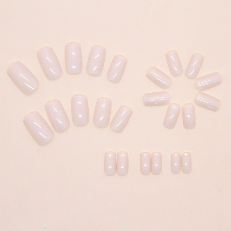 Sakura White Fake Nails - 24Pcs