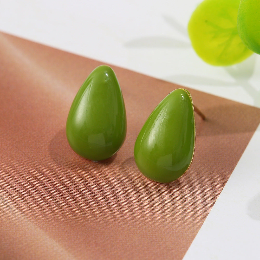 Small Fresh Oil Drop Earrings