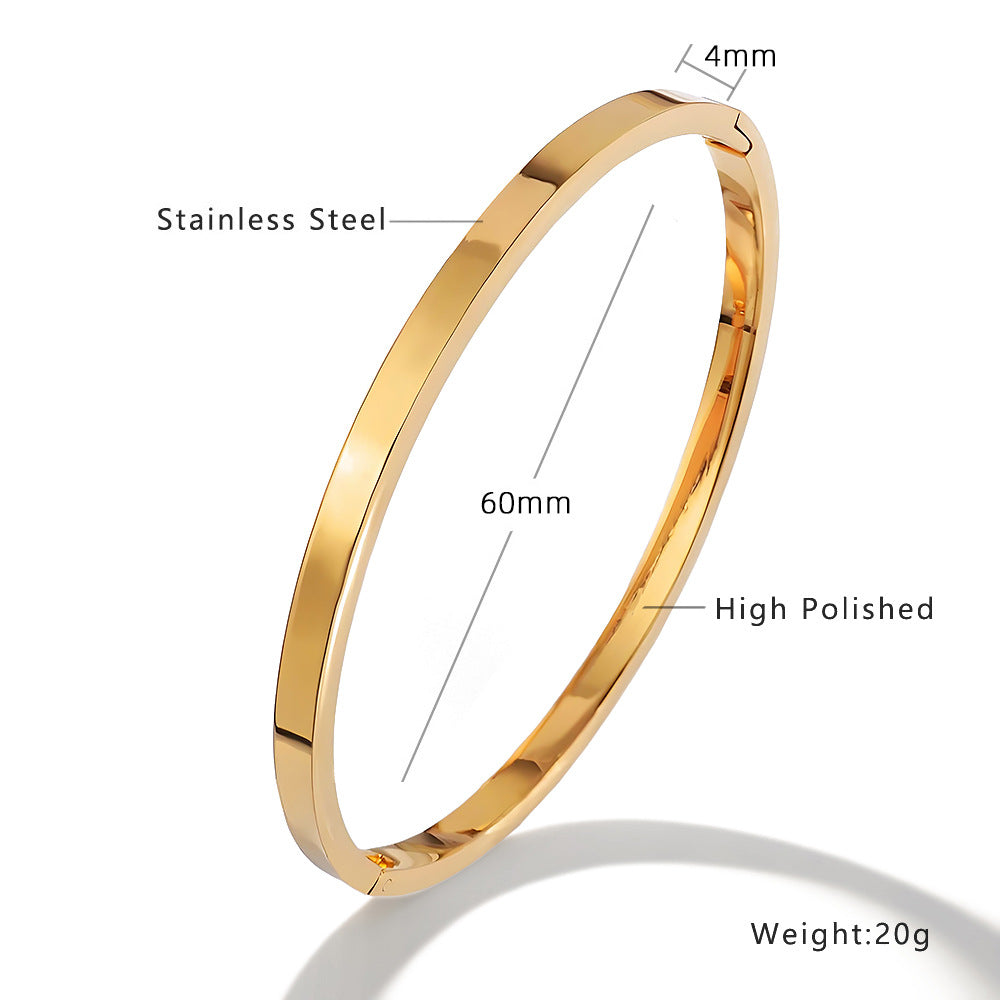 Smooth Titanium Steel Bracelet | Zi Collection Hub