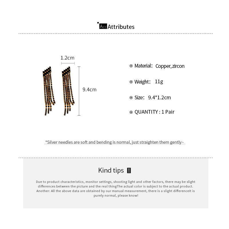 Sparkling Rhinestone Tassel Earrings – Bold & Chic