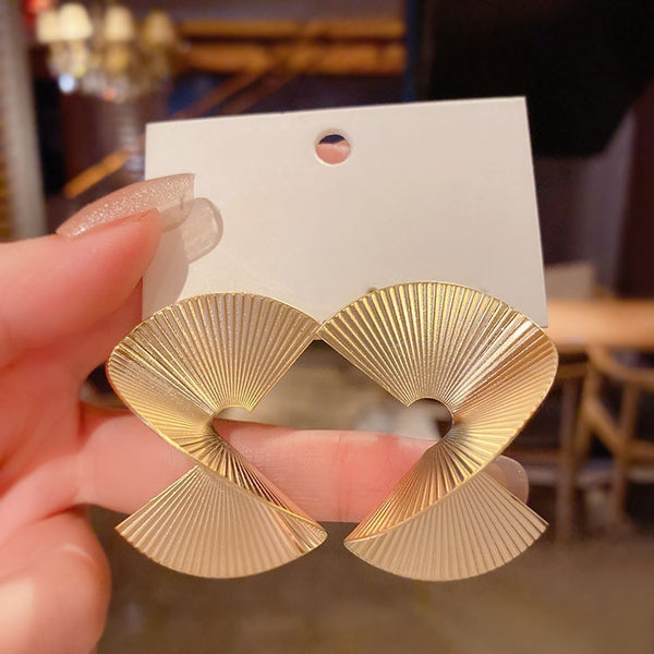 Spiral Fan Leaf Earrings