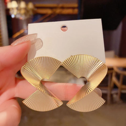 Spiral Fan Leaf Earrings