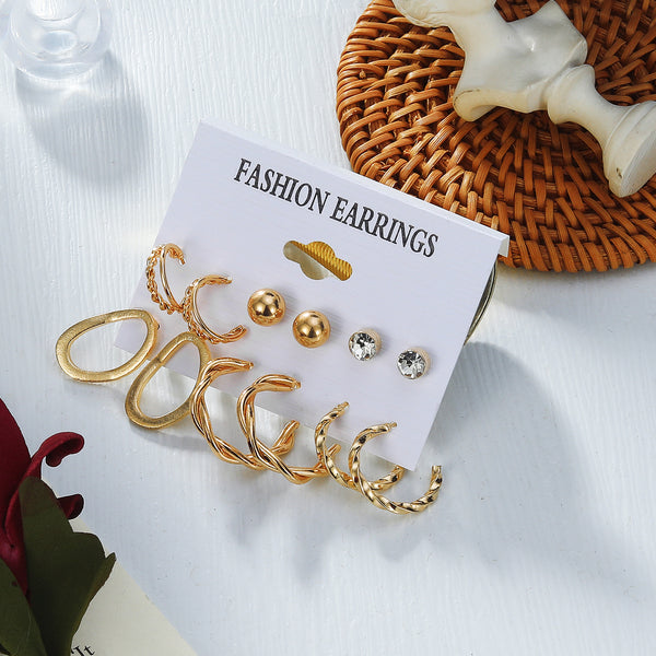 Square Geometric Earrings Set