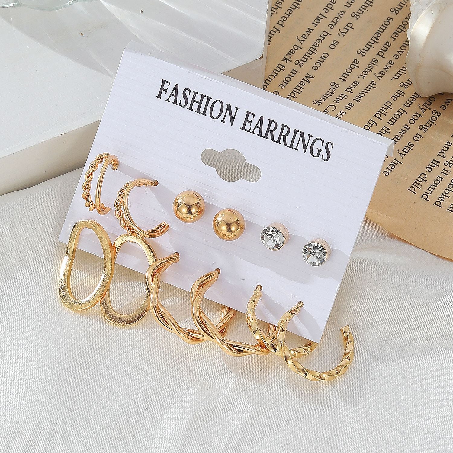 Square Geometric Earrings Set
