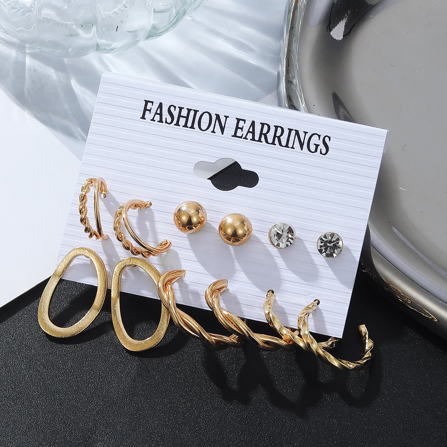 Square Geometric Earrings Set