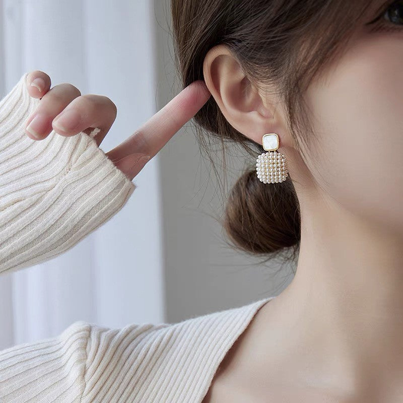Square Pearl Earrings