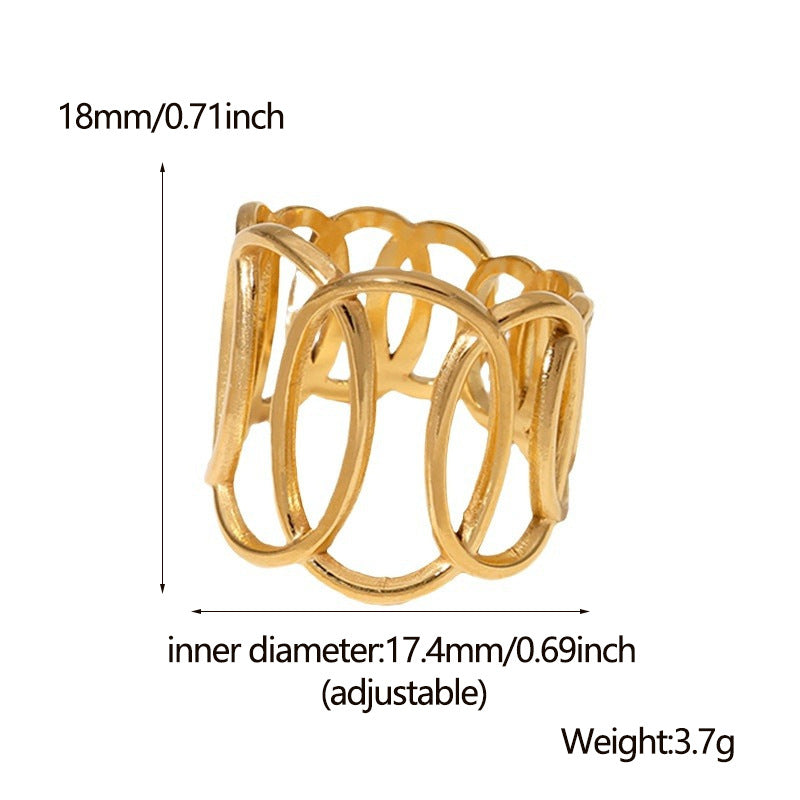 SRNG-32 - Stacked Stainless Steel Ring - Adjustable