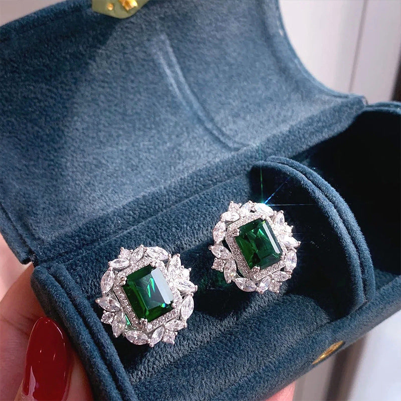 ZER10 - Stud Bright Green Zirconia Earrings