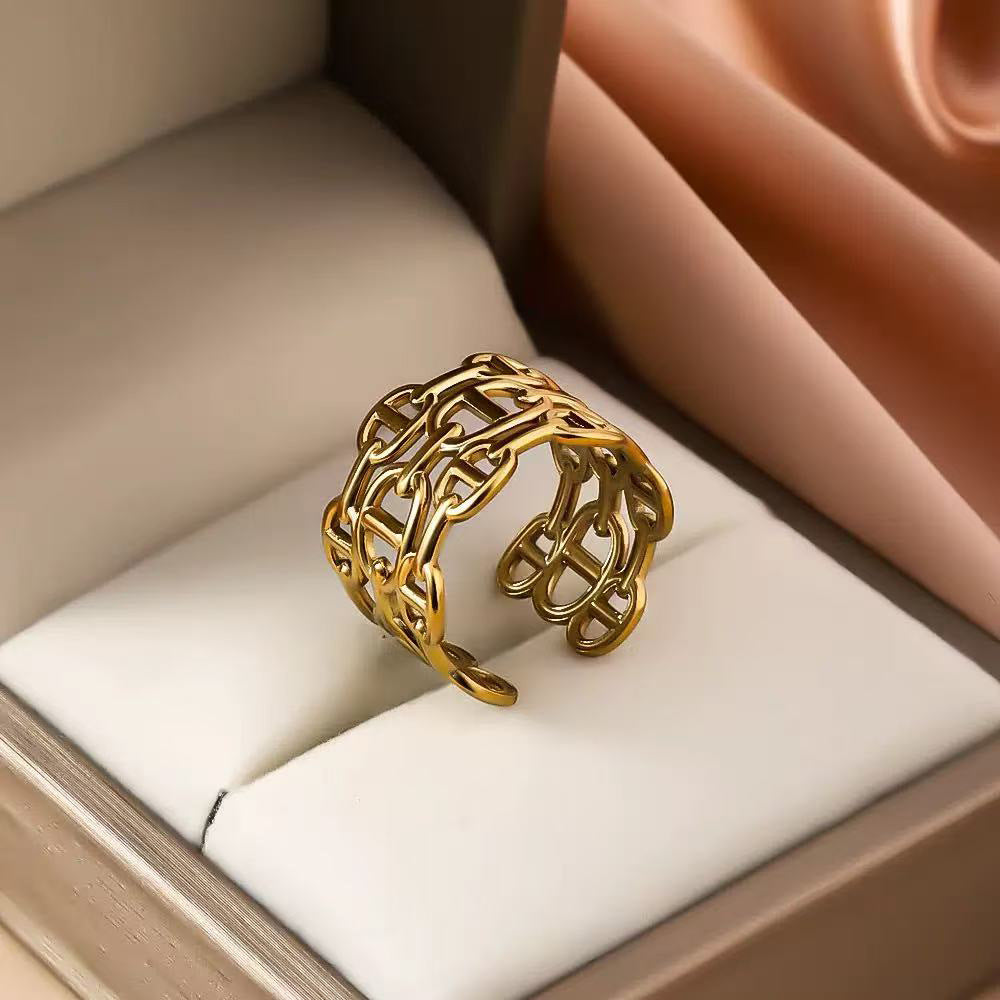 SRNG-06 - Style Exaggerated Stainless Steel Ring - Adjustable