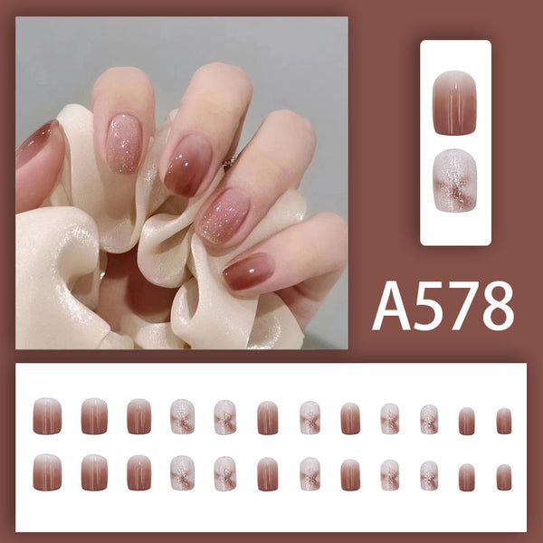 Summer High-End Glitter Fake Nails - 24Pcs