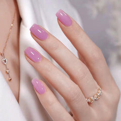 Taro Square Fake Nails - 24Pcs