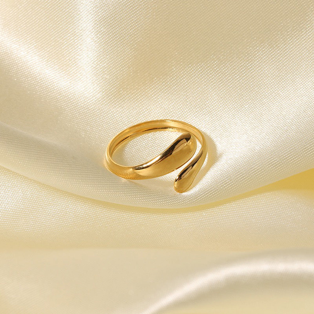 SRNG-26 - Teardrop Shaped Stainless Steel Ring - Adjustable