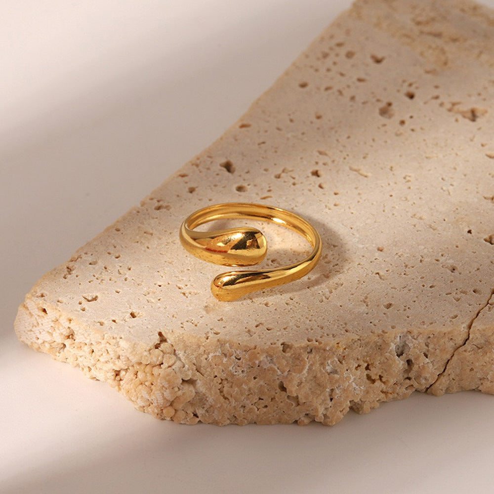 SRNG-26 - Teardrop Shaped Stainless Steel Ring - Adjustable