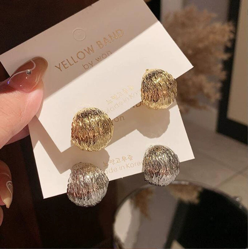 Textured Metallic Stud Earrings