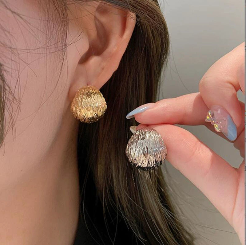 Textured Metallic Stud Earrings