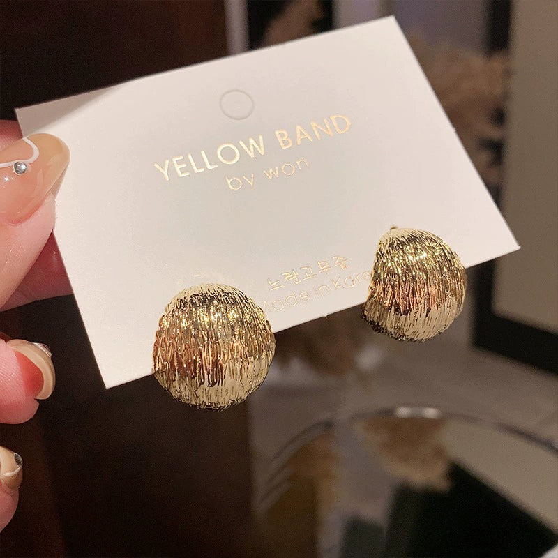 Textured Metallic Stud Earrings