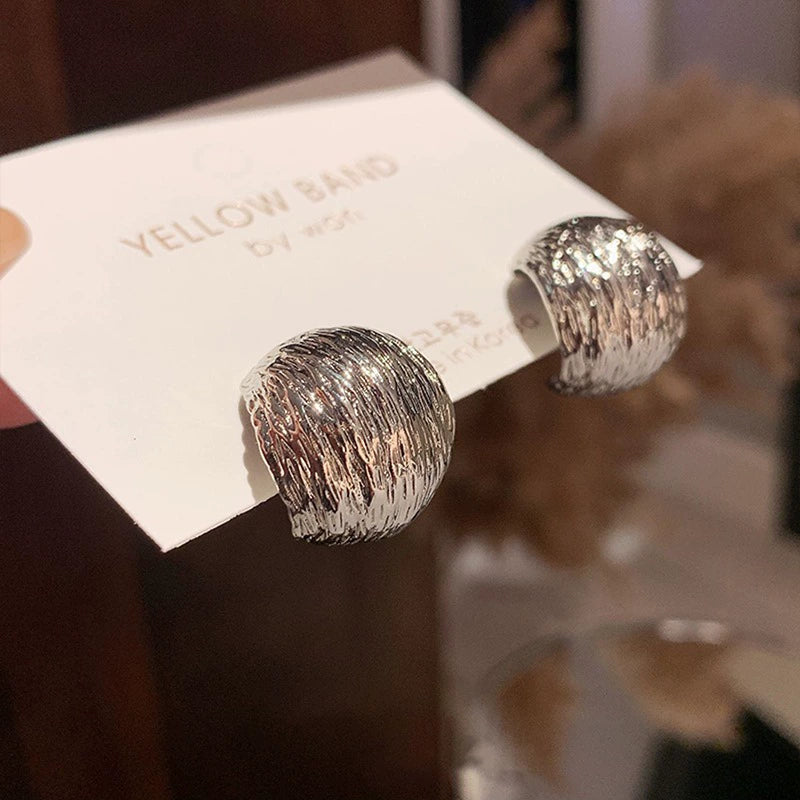 Textured Metallic Stud Earrings