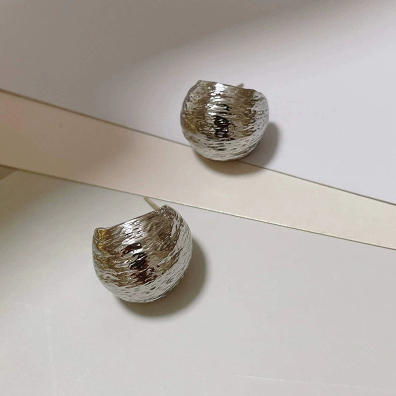 Textured Metallic Stud Earrings
