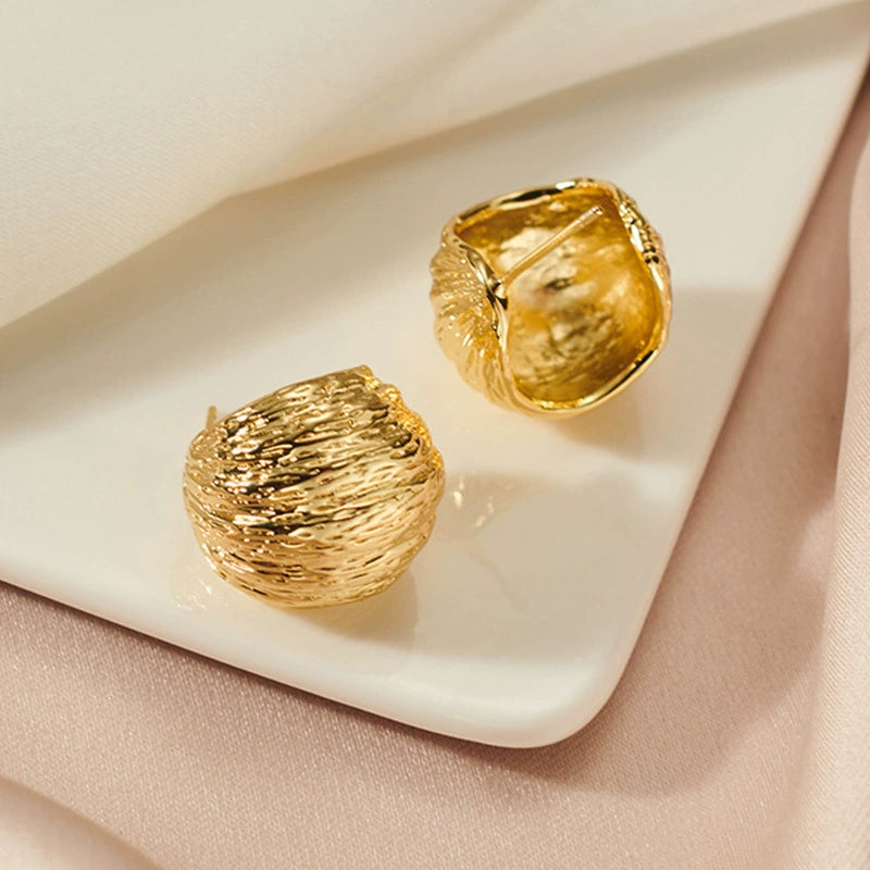 Textured Metallic Stud Earrings