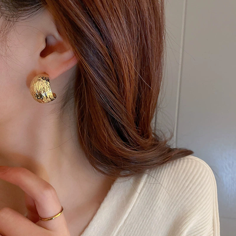 Textured Metallic Stud Earrings