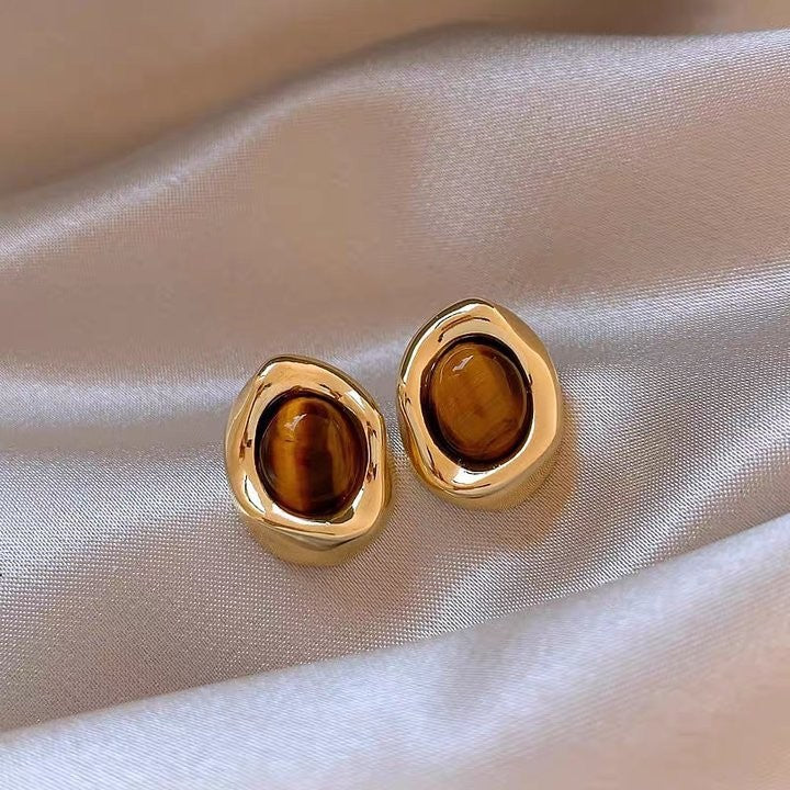 Tiger Eye Stone Earrings