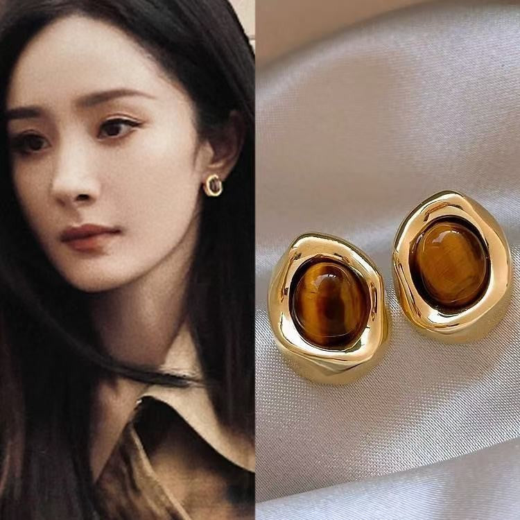 Tiger Eye Stone Earrings