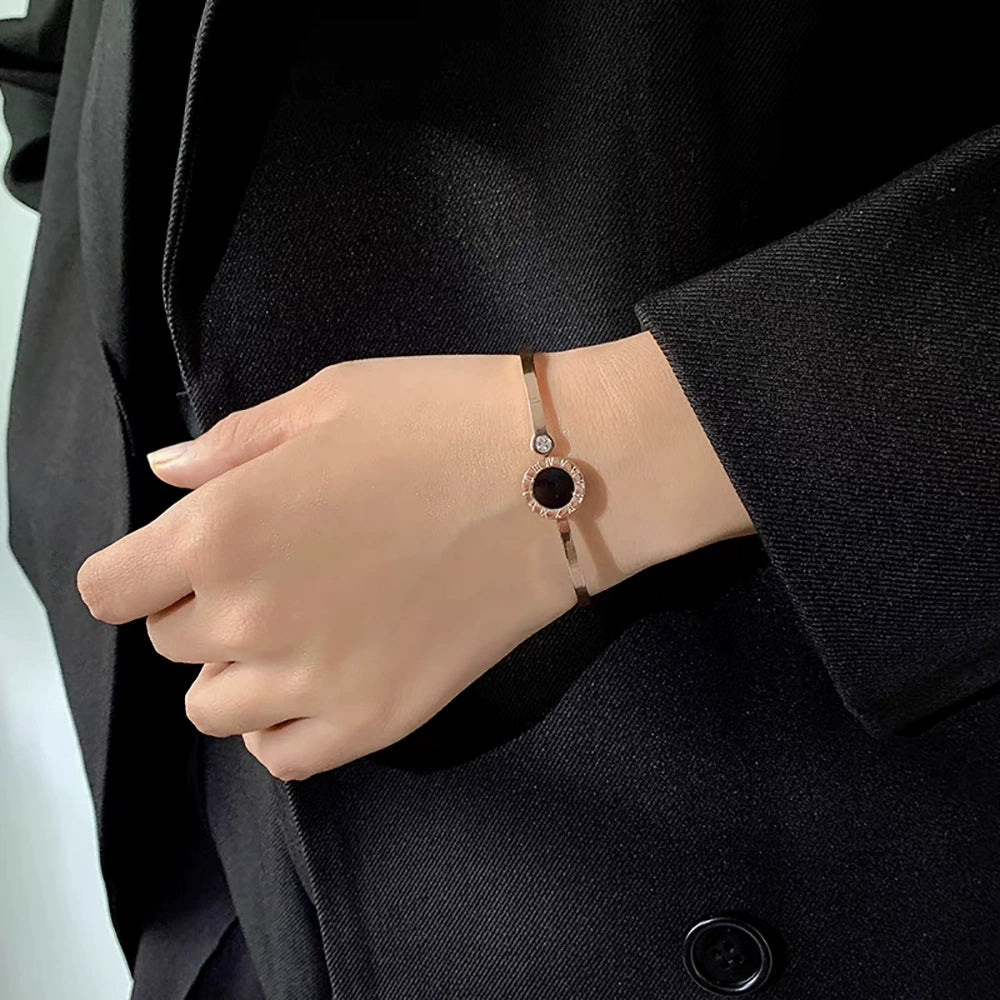 Titanium Steel Luxury Roman Numeral Bracelet