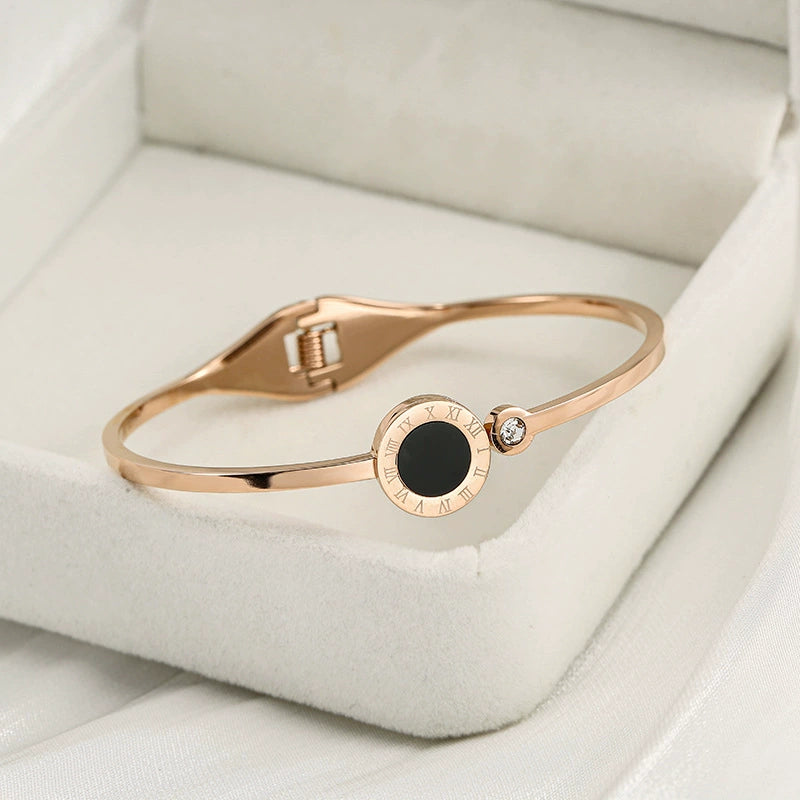 Titanium Steel Luxury Roman Numeral Bracelet