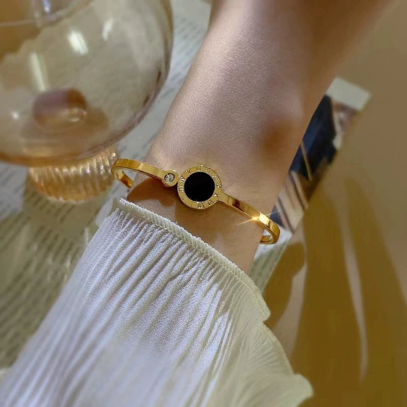 Titanium Steel Luxury Roman Numeral Bracelet