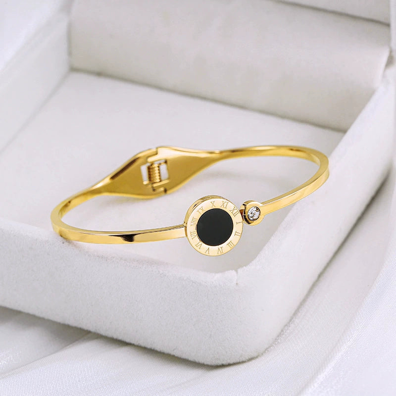 Titanium Steel Luxury Roman Numeral Bracelet