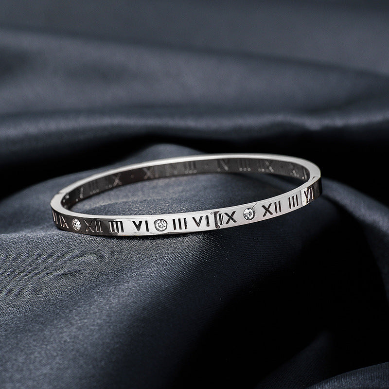 Titanium Steel Roman Numeral Bracelet