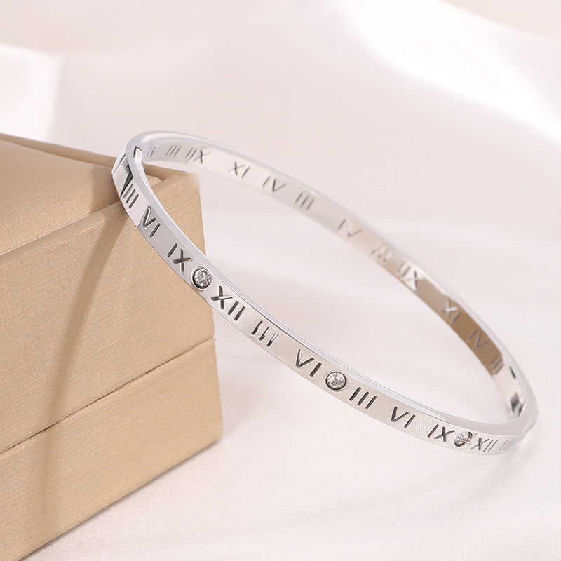 Titanium Steel Roman Numeral Bracelet