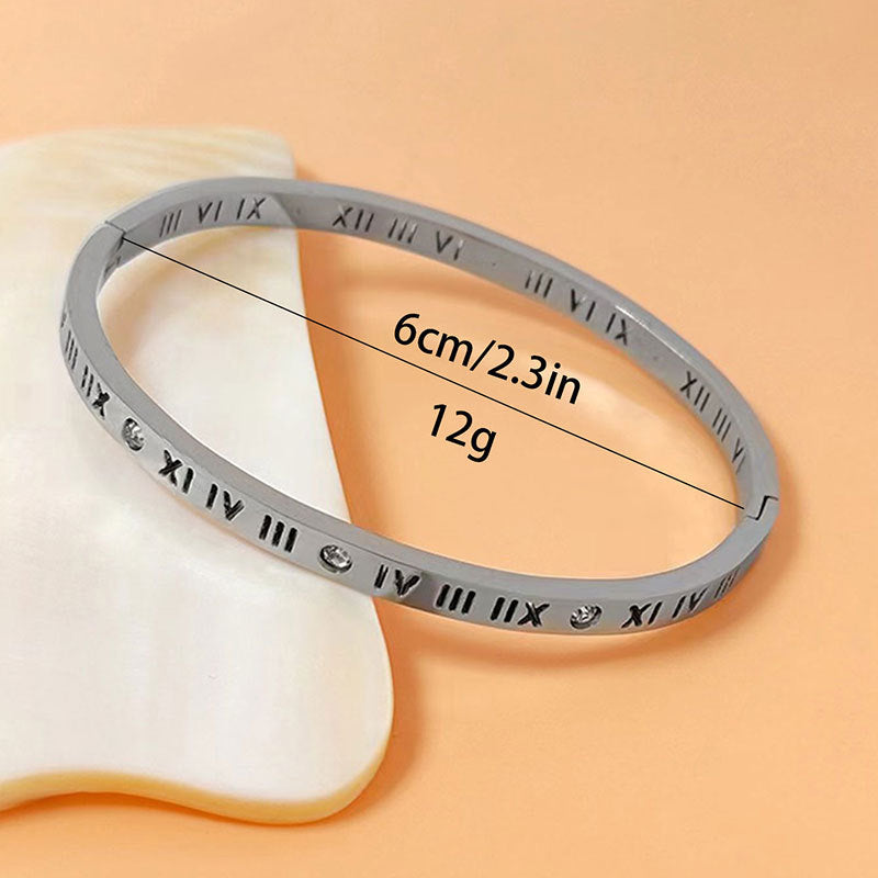 Titanium Steel Roman Numeral Bracelet