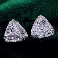 ZER35 - Trapezoidal Zircon Earrings