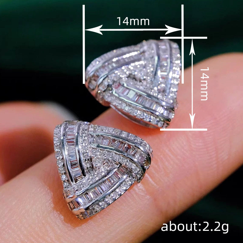 ZER35 - Trapezoidal Zircon Earrings