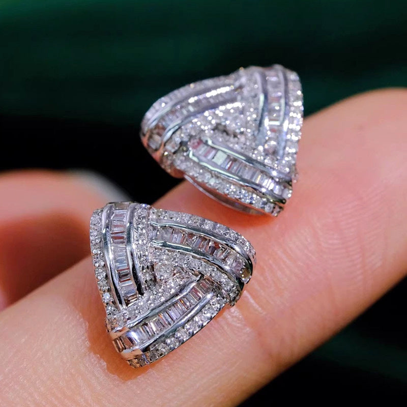 ZER35 - Trapezoidal Zircon Earrings