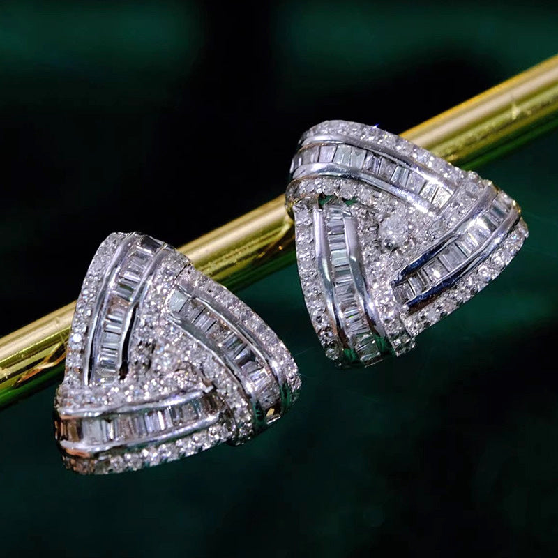 ZER35 - Trapezoidal Zircon Earrings