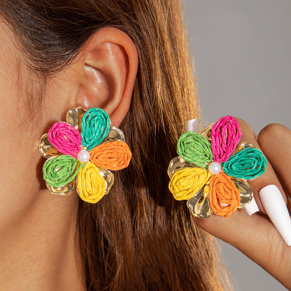 🌈 Tropical Bloom Statement Earrings