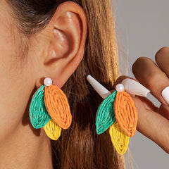 🍃 Tropical Trio Leaf Earrings