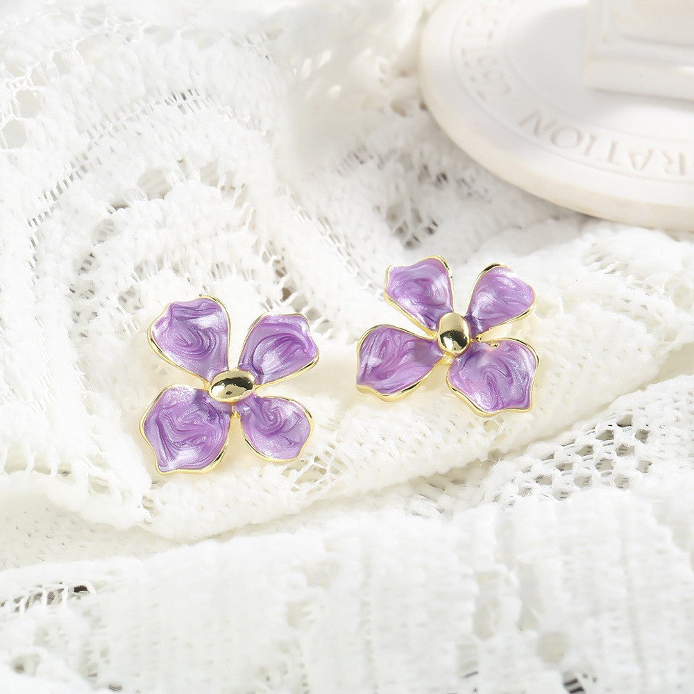Ultra-Fairy Purple Oil-Drop Earrings